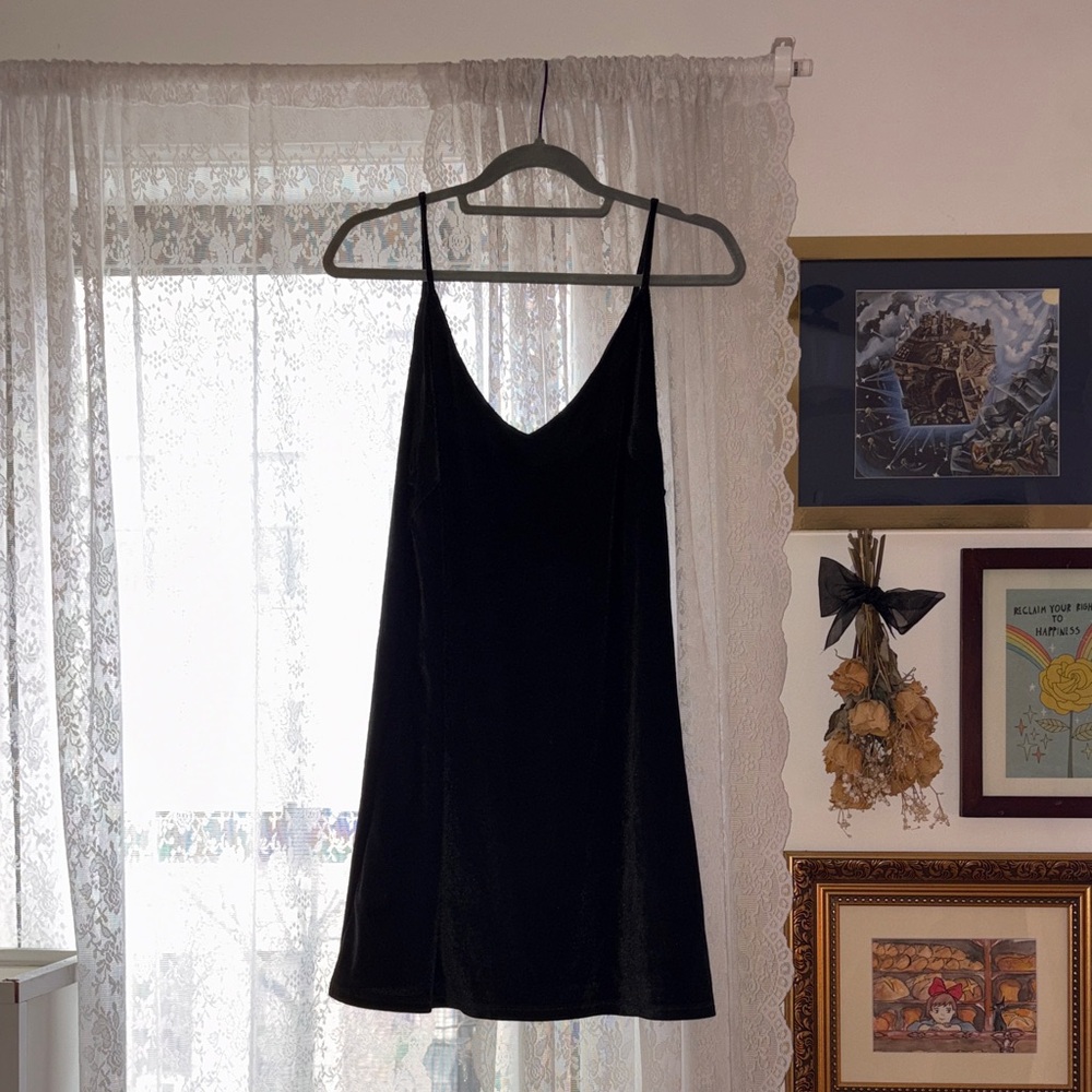 Black Velvet Slip Dress
